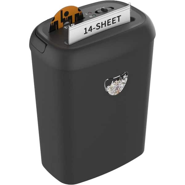 Lukyamzn 14-Sheet Crosscut Paper/Credit Card Shredder in Black, Heavy Duty 3-Mode Design P-4 Security Level with 6.6 Gal.
