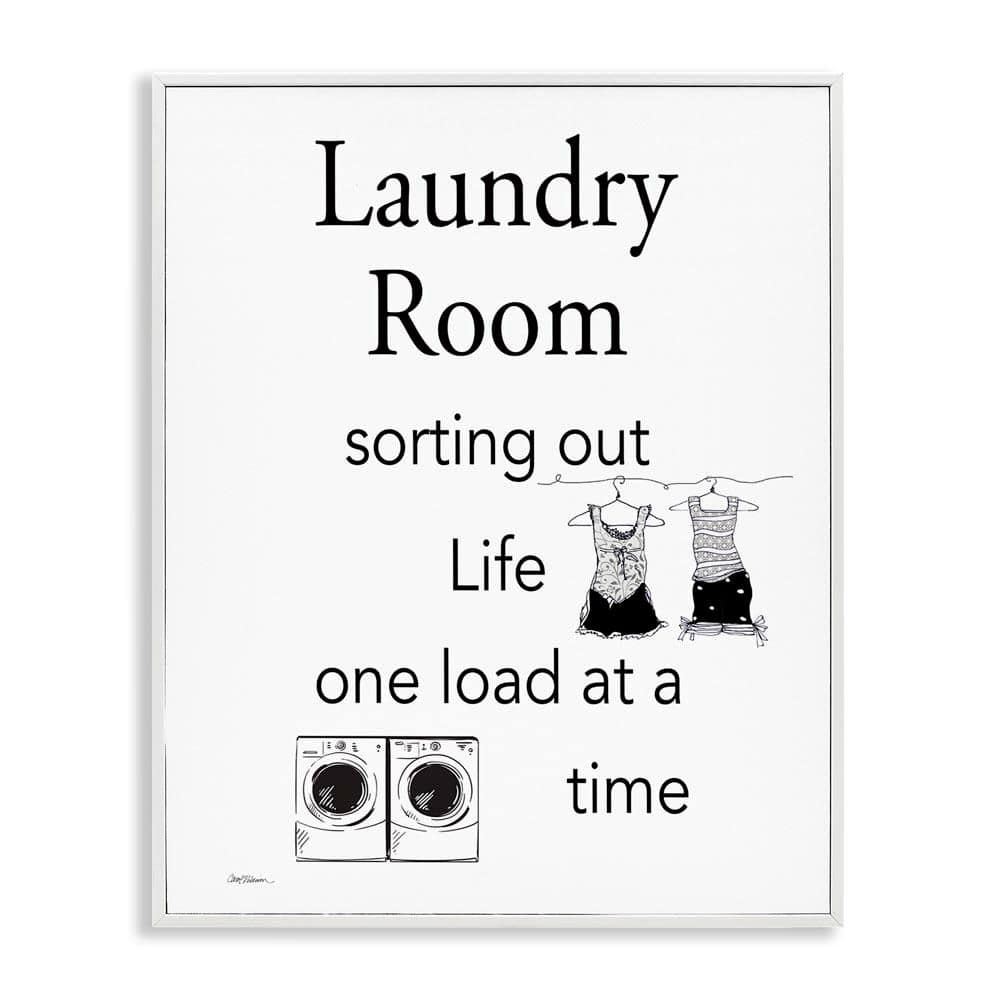 Funny Minimal Laundry Phrase by Carol Robinson White Framed Typography Giclee Art Print 30 in. x 24 in. price history on PriceWatchPro