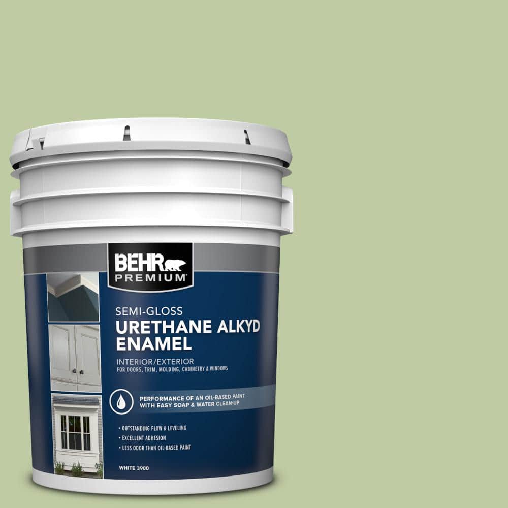 BEHR PREMIUM 5 gal. M3604 Marjoram Urethane Alkyd SemiGloss Enamel