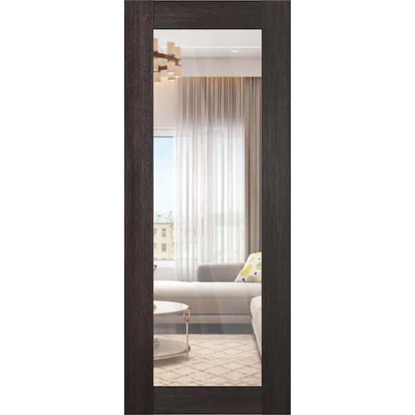 Vona 207 36 in. x 96 in. Veralinga Oak Full Lite Clear Glass Composite Solid Core Wood Interior Door Slab