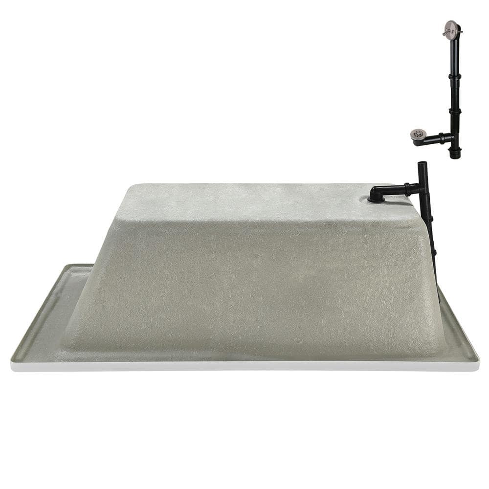 60'' x 32'' Glossy White Acrylic Soaking Drop-In Bathtub