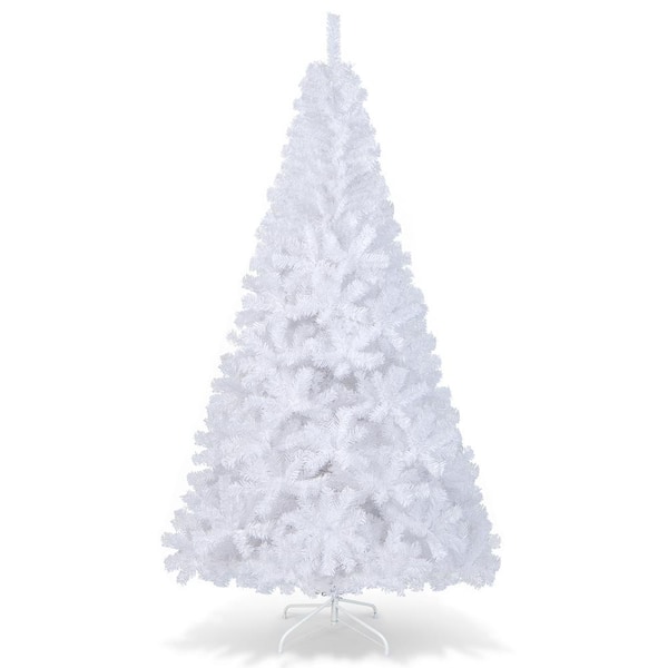 ANGELES HOME 8 ft. White Pre-Lit Hinged Artificial Christmas Tree with Remote  Control Lights 8CK23-CM513US - The Home Depot