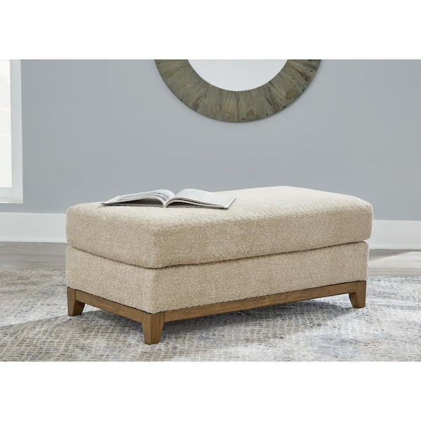 Signature DESIGN BY ASHLEY Parklynn White Polyester Rectangle Accent Ottoman