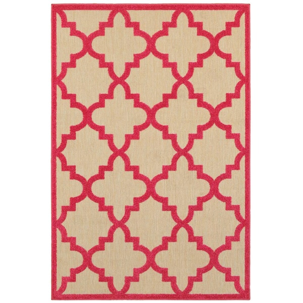 Home Decorators Collection Marina Pink 7 ft. x 10 ft. Outdoor Patio Area Rug