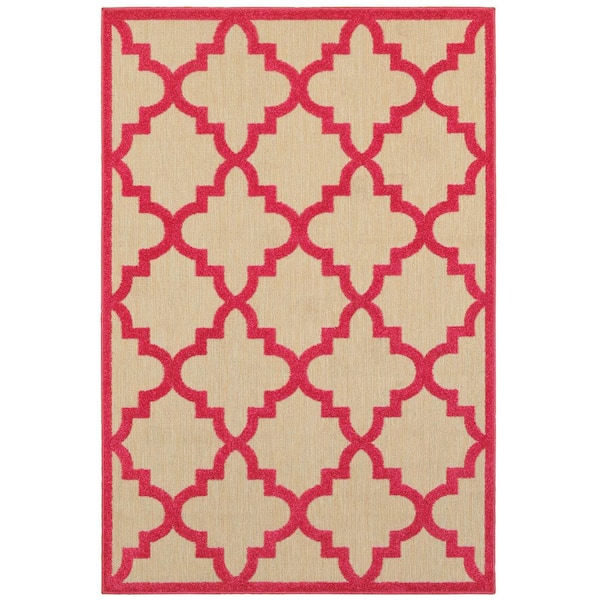 Marina Pink 10 ft. x 13 ft. Outdoor Patio Area Rug