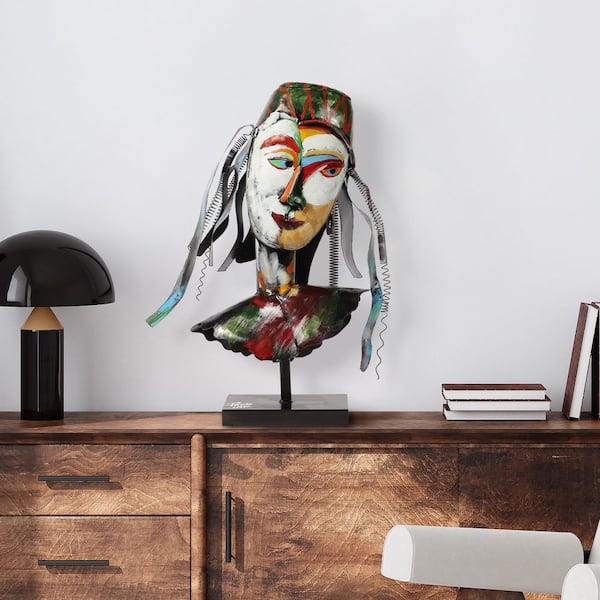 Empire Art Direct "Homme1" Mixed Media Iregular Iron Hand-Pinted Colorful Art Sculpture