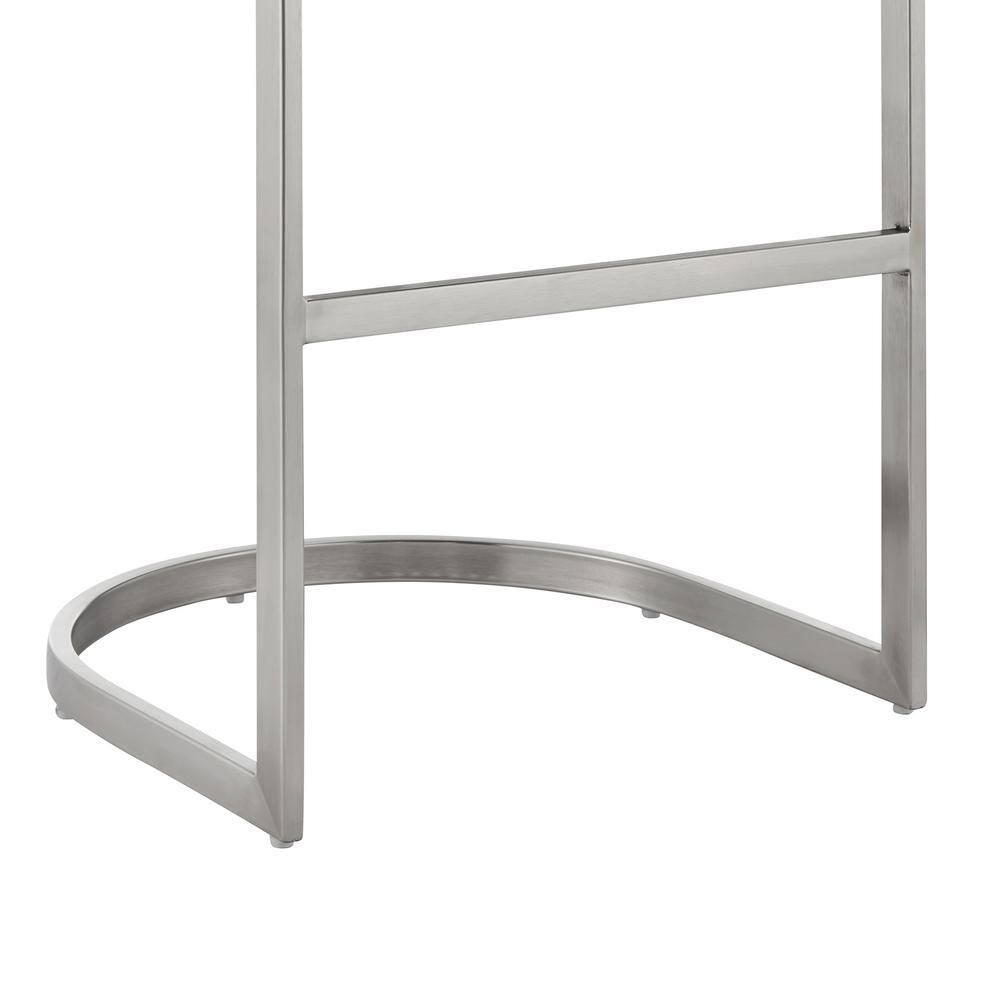 Katherine 30" Black Faux Leather and Chrome Bar Stool