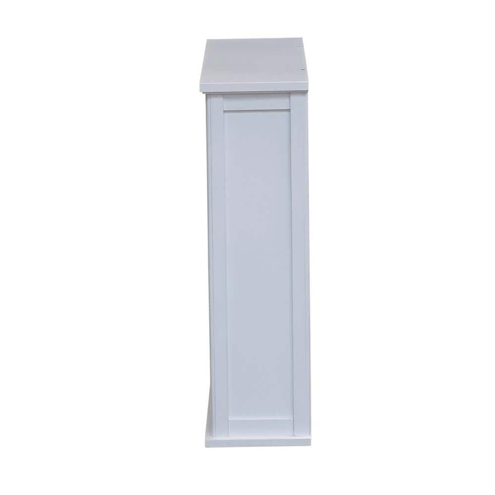 Dorset Elegant White Wall Mounted Bath Storage Cabinet with Glass Doors