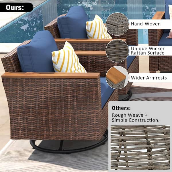 Cesicia 8-Piece Brown Wicker Outdoor Patio Conversation Sectional