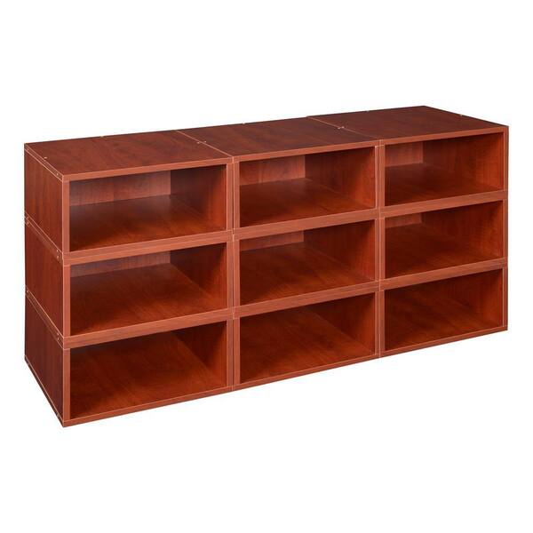Regency 19.5 in. H x 39 in. W x 13 in. D Cherry Wood 9-Cube Organizer