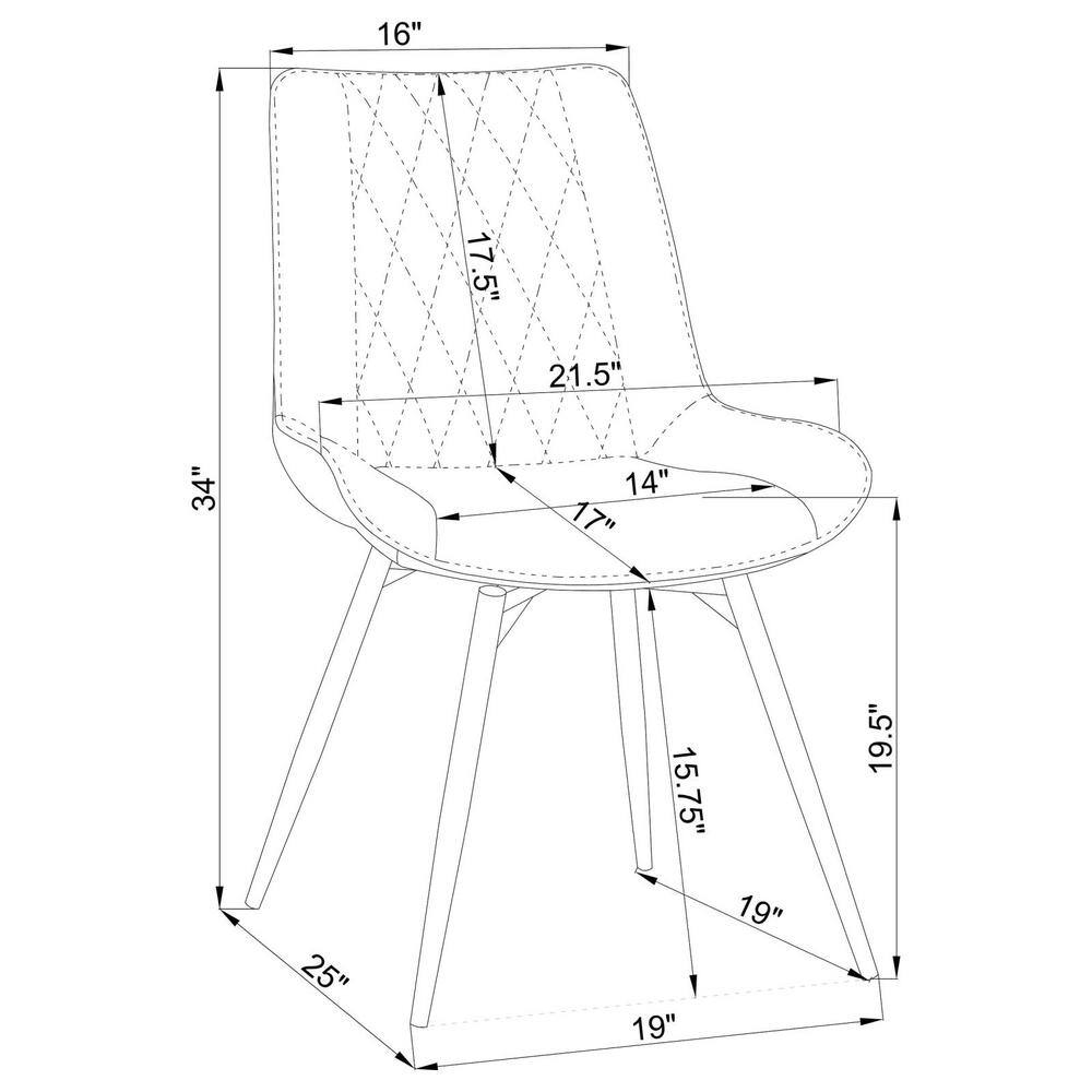 Gray Faux Leather Swivel Dining Chair with Metal Legs