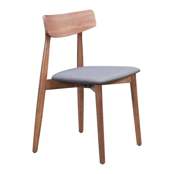 ZUO Newman Walnut and Dark Gray Dining Chair (Set of 2)