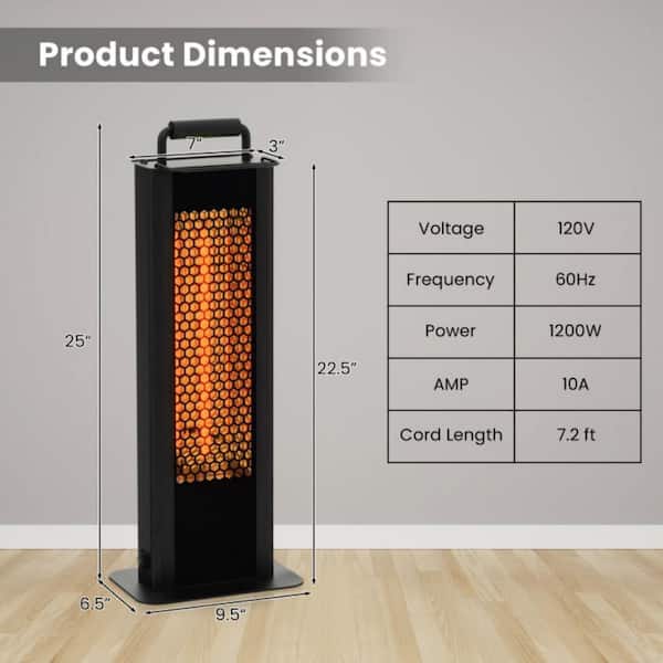 700-Watt Gray Electric Oil Filled Radiator Space Heater Portable Mini 7 Fin Quiet Radiant Heater w Adjustable Thermostat