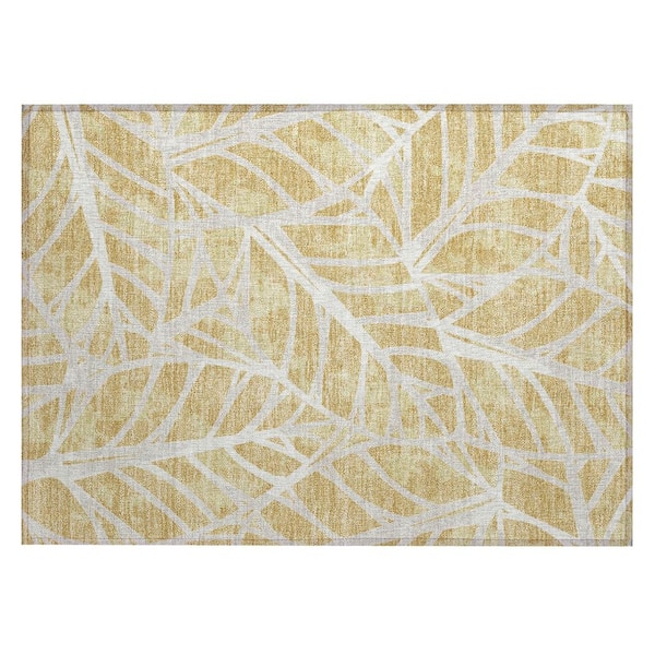 Chantille Machine Washable Indoor/Outdoor Abstract ACN2866 Gold 2 ft. x 3 ft. Accent Rug