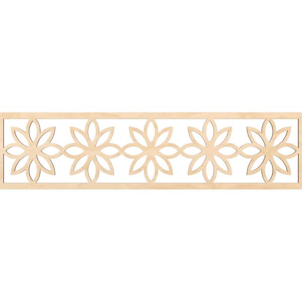 Ekena Millwork Daisy Fretwork 0.25 in. D x 47 in. W x 12 in. L Birch Wood Panel Moulding