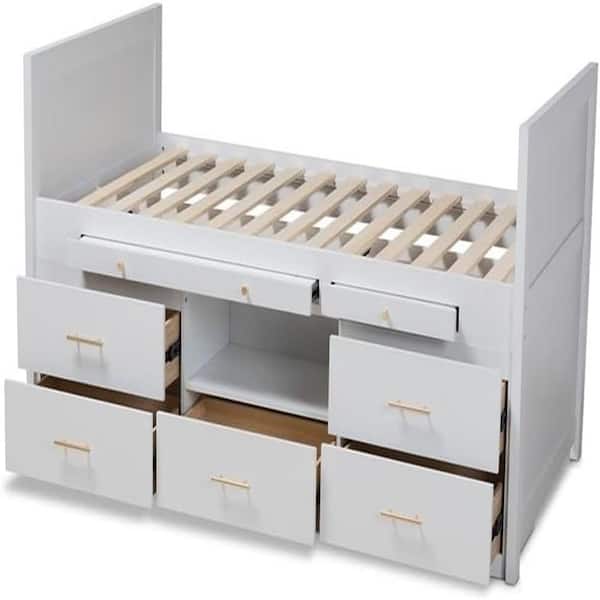 Brown Frame Twin Size Platform Bed, Durable Platform Bed for All Spaces, Space-Saving Modern Platform Bed