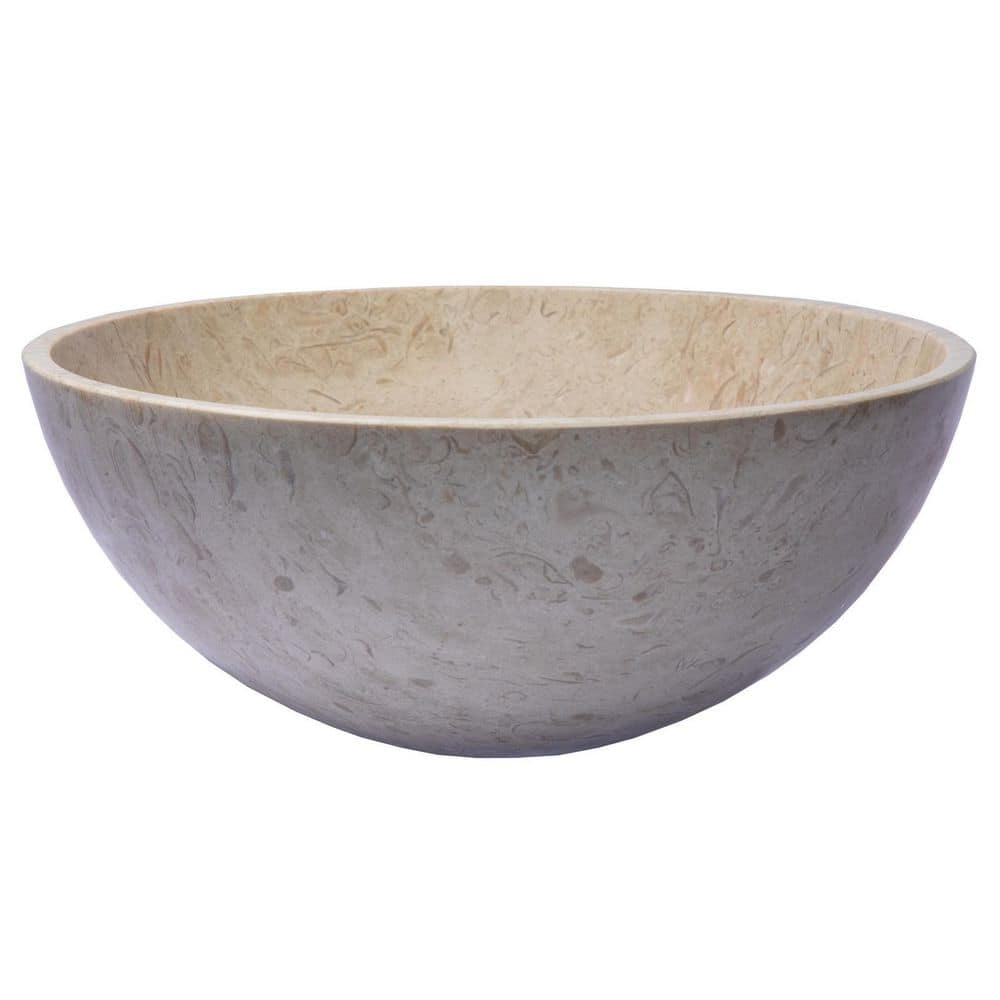 Eden 14'' Gray Marble Circular Vessel Sink