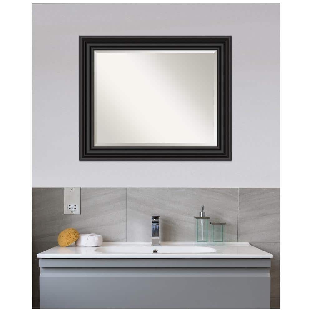 Colonial Black Rectangular Polystyrene Bathroom Vanity Mirror