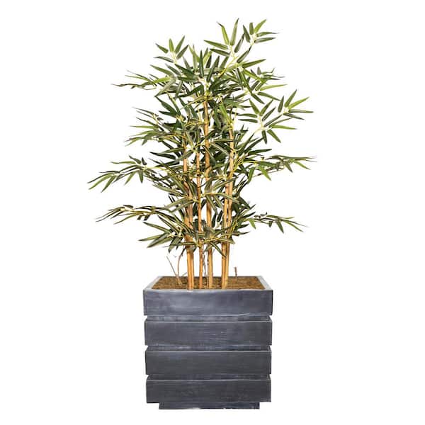 VINTAGE HOME 38 in. High Artificial Bamboo Tree with Fiberstone Planter