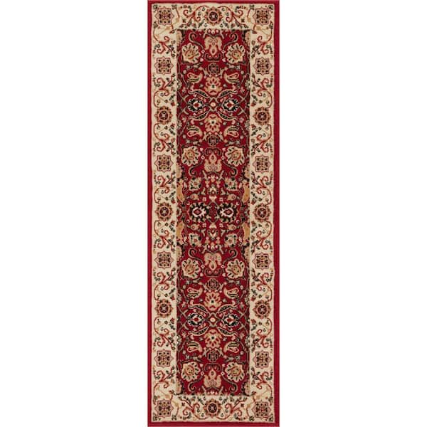 Well Woven Persa Tabriz 2 ft. 3 in. x 7 ft. 3 in. Red Traditional Oriental Persian Runner Area Rug