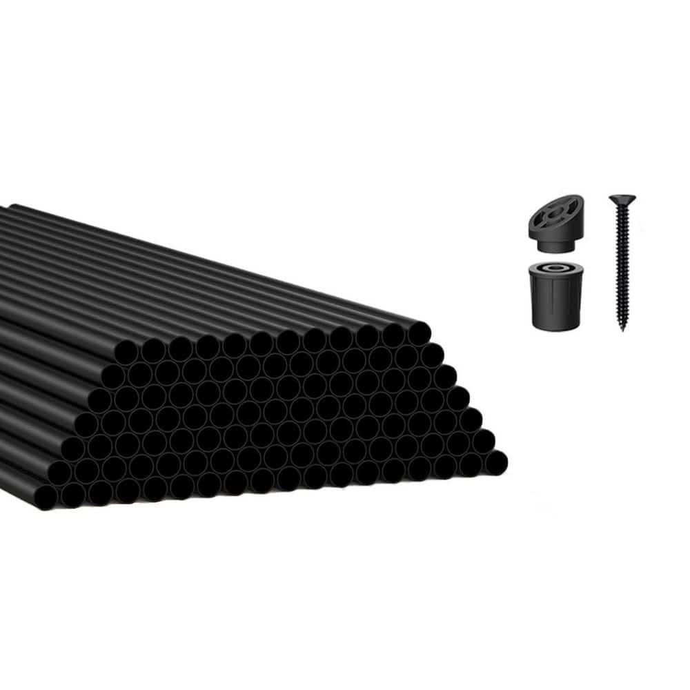 26 x 0.75 in. Aluminum Black 3/4 in. Diameter Round Hollow Balusters for Deck Railing w/ Screws and Connectors, 105-Pack price history on PriceWatchPro