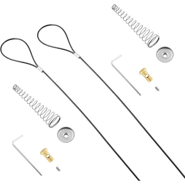 Unbranded 2 Sets Gate Latch Cable Pull Black Spring Adjustable Opener for Metal Wooden Fence Garden Modern Style