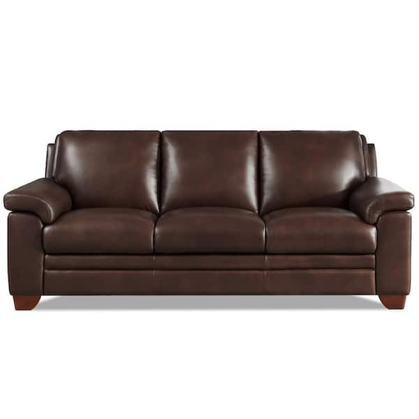 Hydeline Magnum 84 In. Flared Arm Top Grain Leather Rectangle 3-Seater ...