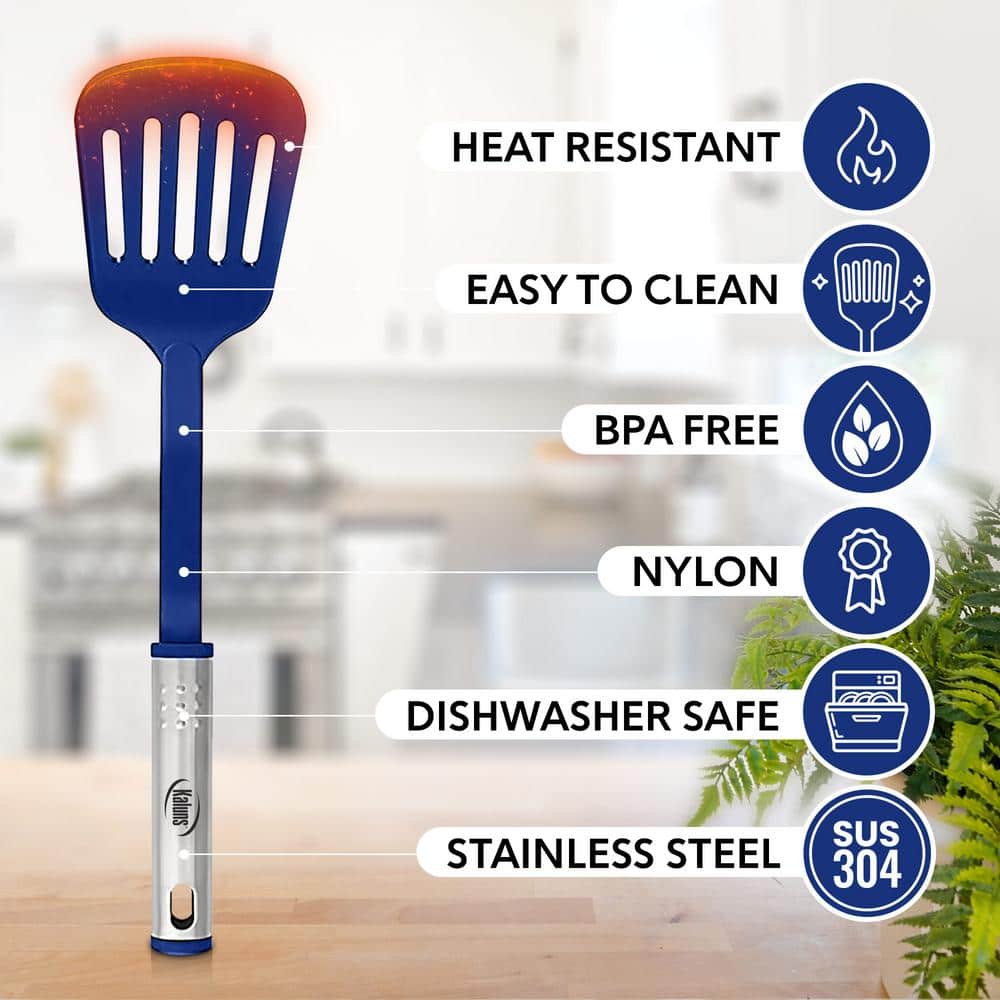Blue Nylon and Stainless Steel 24-Piece Kitchen Utensil Set