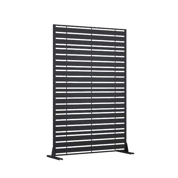72 in. x 47 in. Black Galvanized Steel Garden Fence