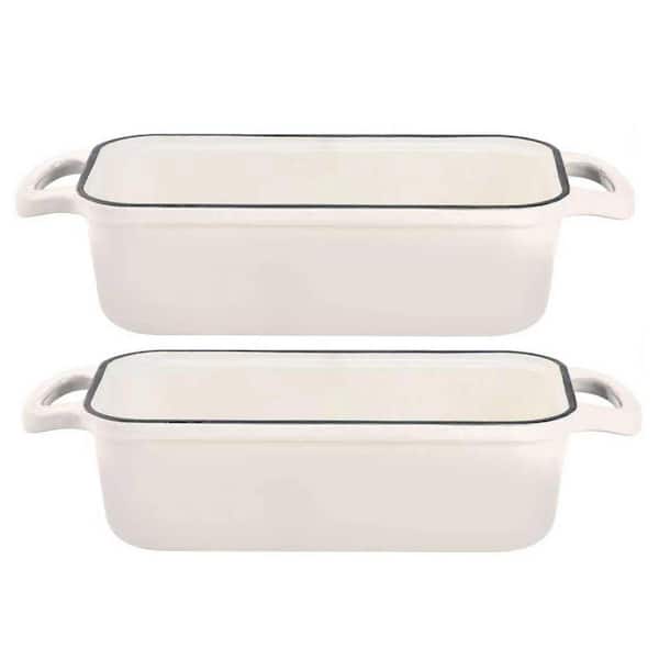 2 Piece Cherry Enameled Cast Iron Bread Loaf Pan with Lid Steam Circulation Compatible with All Cooktops Set