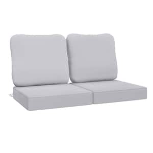 24 in. X 24 in. Outdoor Square Waterproof Removable Sofa Cushion Light Gray（2 Packs）