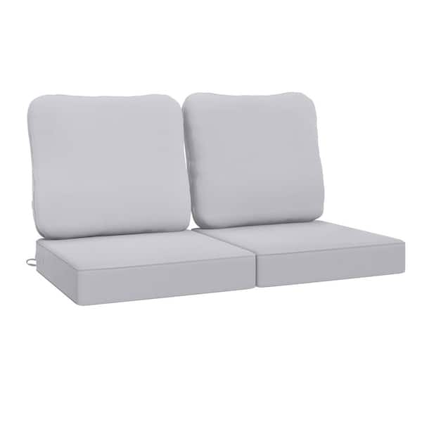 AAAAAcessories 24 in. X 24 in. Outdoor Square Waterproof Removable Sofa Cushion Light Gray（2 Packs）