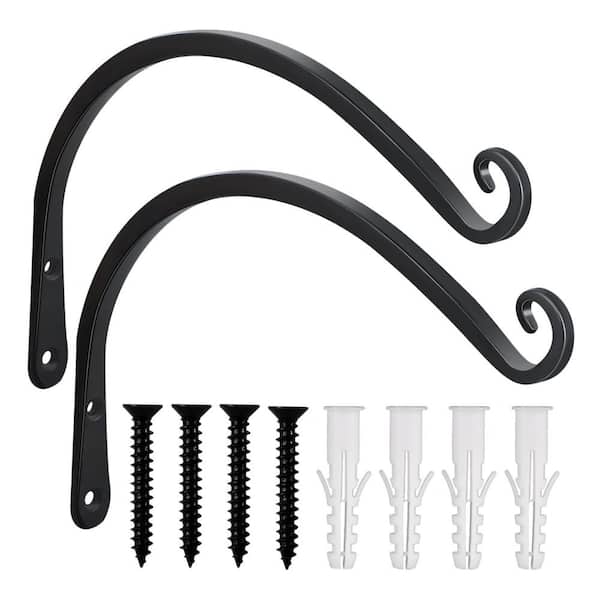 12 in. Iron 57 lb. Load Capacity C-shaped Wall-Mounted Hooks 2-Pack