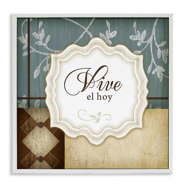 Live Today Phrase by Jennifer Pugh White Framed Typography Giclee Art Print 17 in. x 17 in.