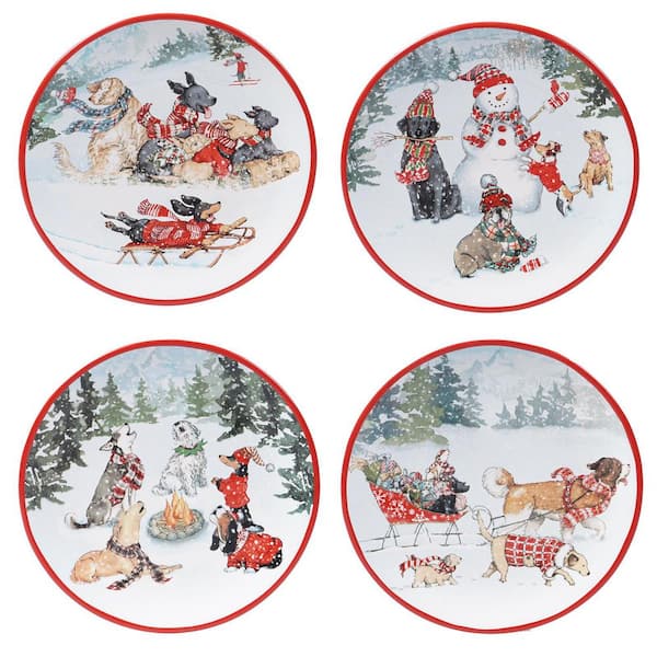 Certified International Special Delivery Multicolored Earthenware 9 in. Dessert Plate (Set of 4)