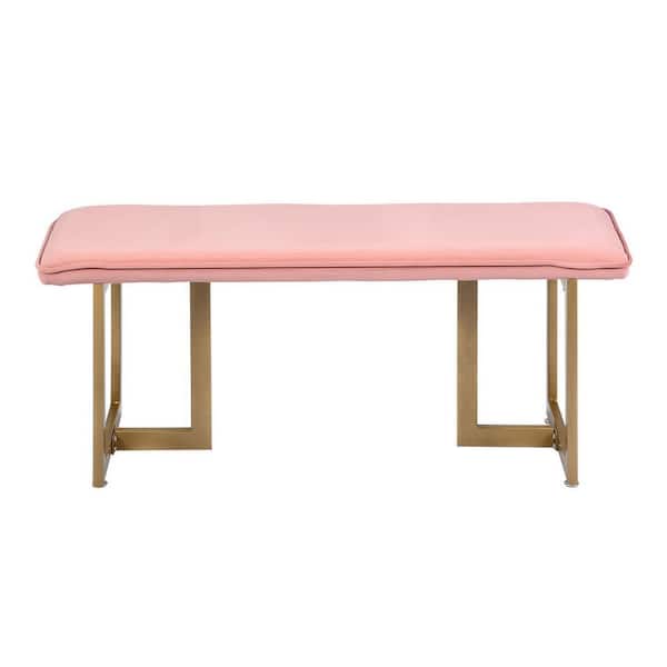 STICKON Pink Bench with Golden Legs (18.5 in. H x 44.5 in. W x 15 in. D)