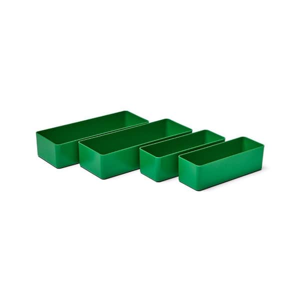 Character Single Compartment Storage Organizers for Toolboxes and Tool Bags, Green - 4 Pack (2 Large and 2 Small)
