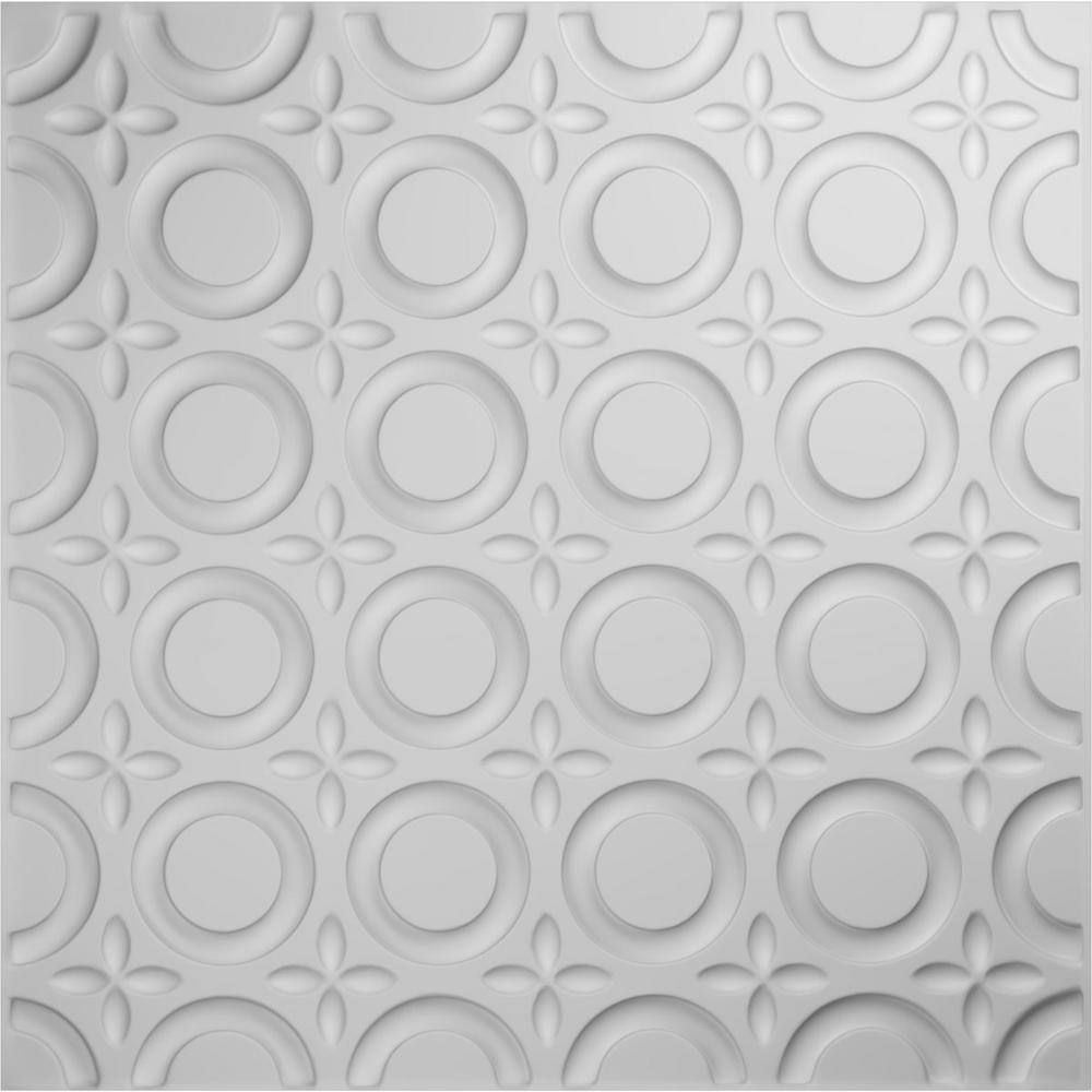 White Geometric Textured 3D PVC Wall Panels, 50-Pack