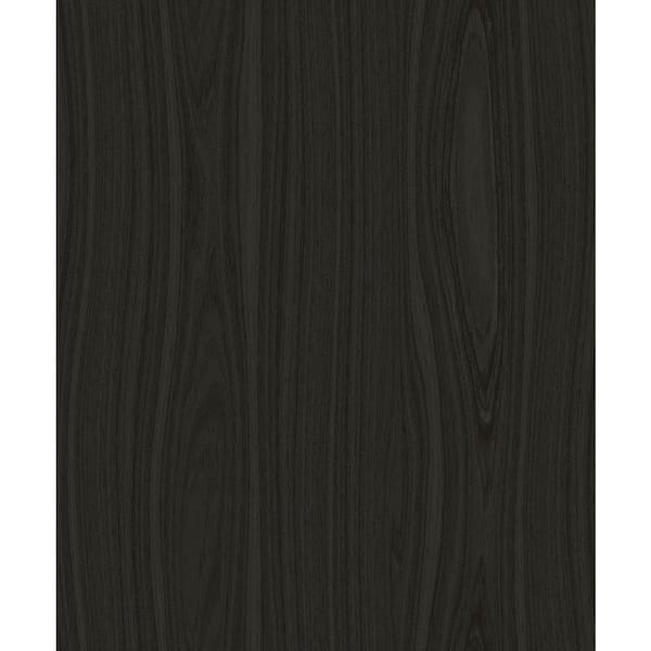 Brewster Jaxson Dark Brown Faux Wood Paper Strippable Roll (Covers 57.8 sq. ft.)