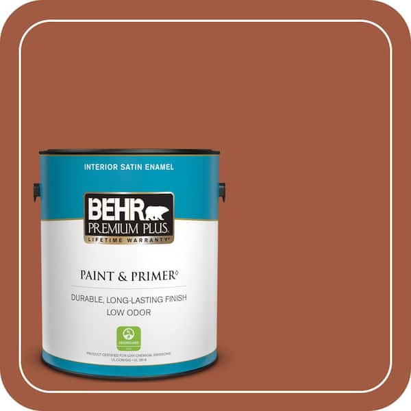 BEHR PREMIUM PLUS 1 gal. Home Decorators Collection #HDC-AC-01 Nouveau Copper Satin Enamel Low Odor Interior Paint & Primer