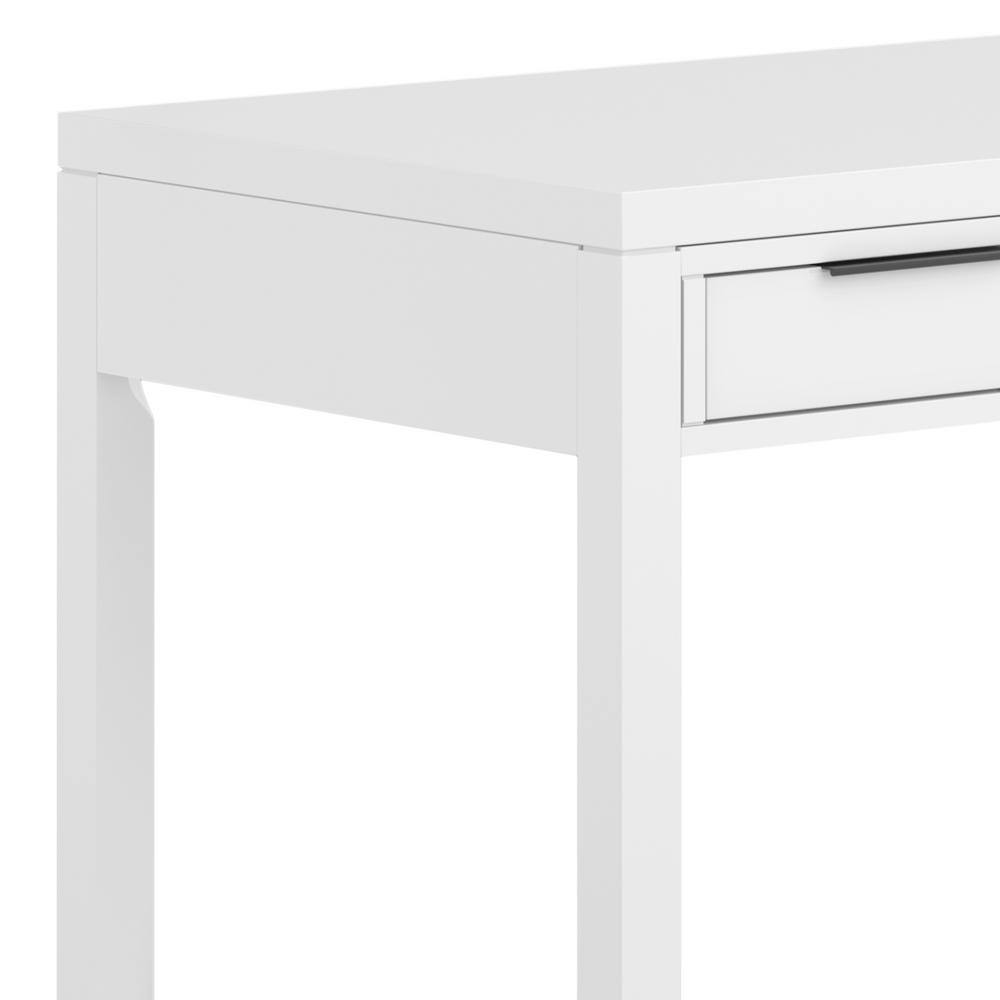Hollander 60" White Solid Wood Desk with Drawers and Keyboard Tray