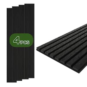 0.87 in. x 1.05 ft. x 8.83 ft. Black Finished Polystyrene Marble Imitation Acoustic Decorative Wall Paneling (4-Pack)