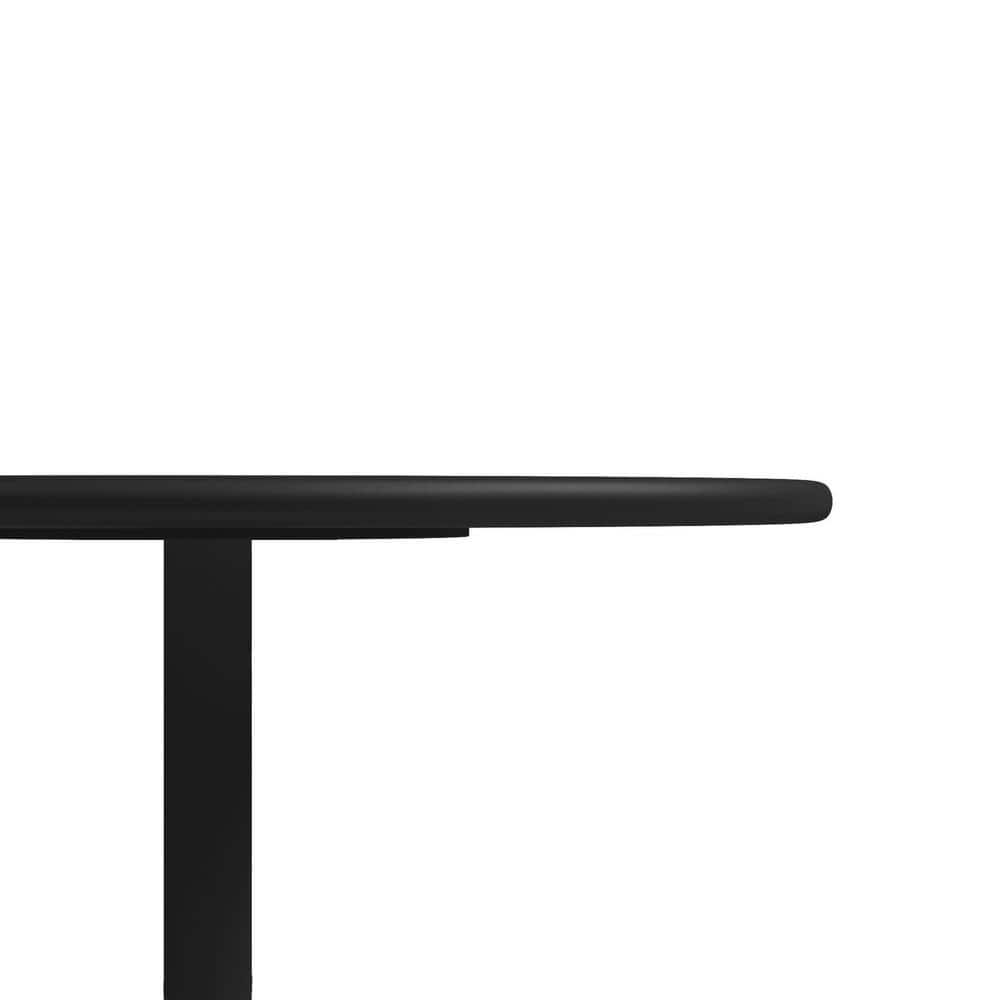 Kurv Black Steel Round Bistro Table with Pedestal Base