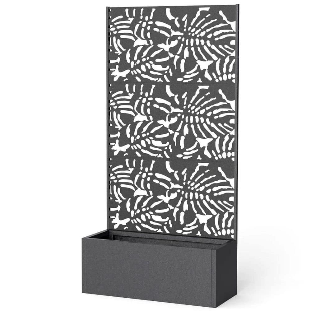 Black Metal Trellis Planter Box with Raised Bed and Privacy Screen (35.4 in. L x 14.8 in. W x 70.9 in. H) price history on PriceWatchPro