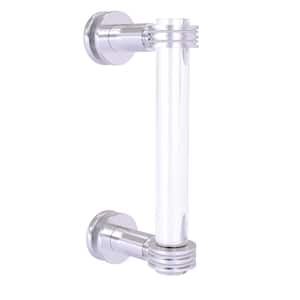 Clearview 8 in. Single Side Shower Door Pull with Dotted Accents in Satin Chrome