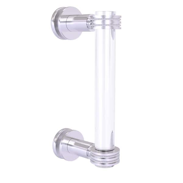 Allied Brass Clearview 8 in. Single Side Shower Door Pull with Dotted Accents in Satin Chrome