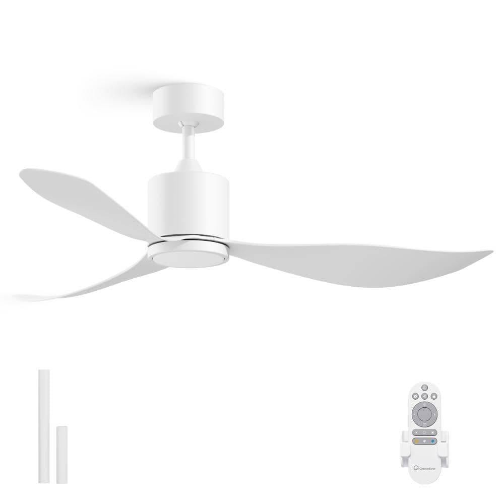 52 in. Modern Ceiling Fan with Light Kit, Quiet Reversible DC Motor, 3CCT Dimmable LED, White price history on PriceWatchPro