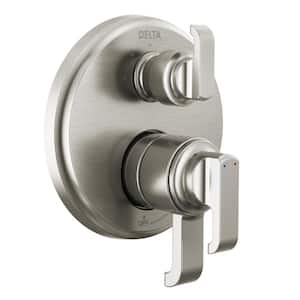 Tetra 2-Handle Wall-Mount Valve Trim Kit 3-Setting Int. Div. in Lumicoat Stainless (Valve Not Included)