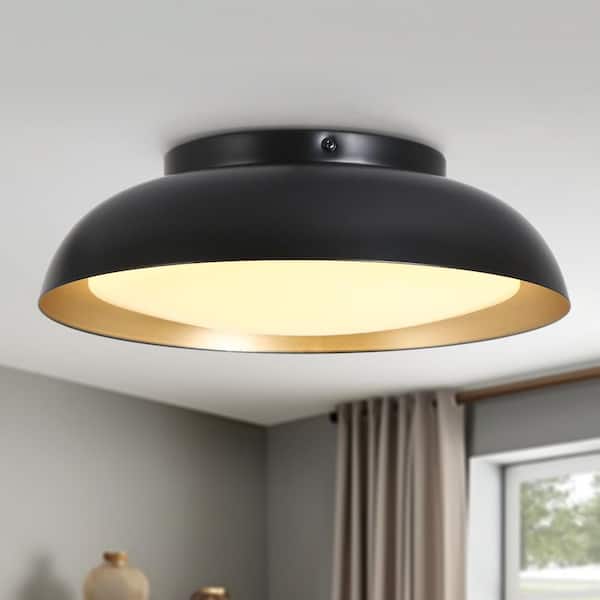 Zevni 3-Light Flat Black Flush Mount Light with Square