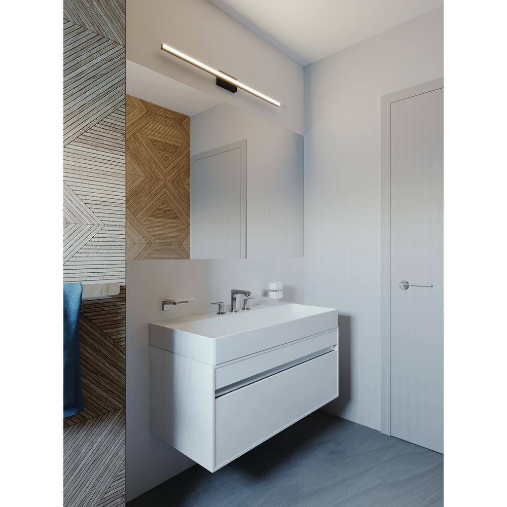 Sleek Barlow 24" Black LED Vanity Light with Dimmable Feature